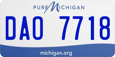 MI license plate DAO7718