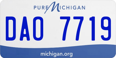MI license plate DAO7719