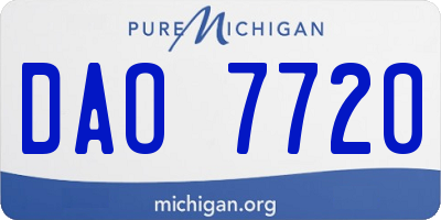 MI license plate DAO7720