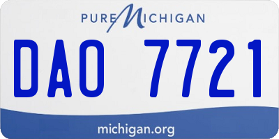 MI license plate DAO7721