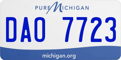 MI license plate DAO7723