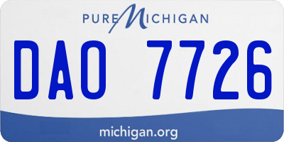 MI license plate DAO7726