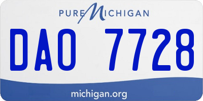 MI license plate DAO7728