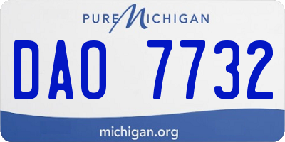 MI license plate DAO7732