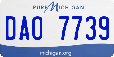 MI license plate DAO7739