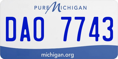 MI license plate DAO7743