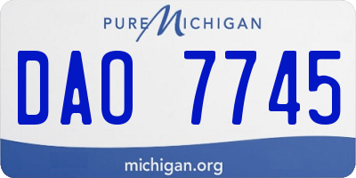 MI license plate DAO7745
