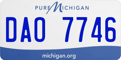 MI license plate DAO7746