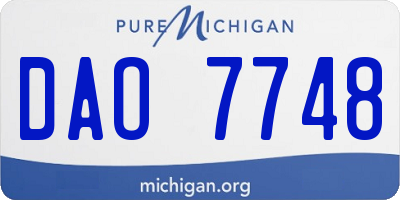 MI license plate DAO7748