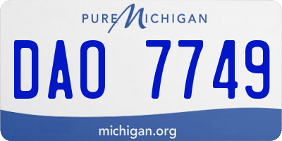 MI license plate DAO7749