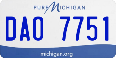 MI license plate DAO7751