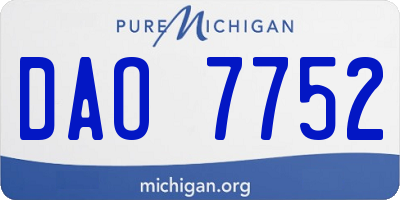 MI license plate DAO7752