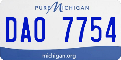 MI license plate DAO7754