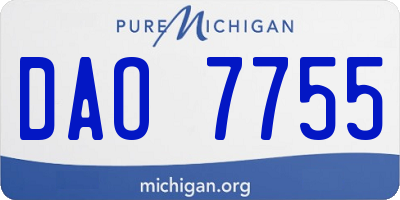 MI license plate DAO7755