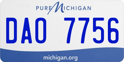 MI license plate DAO7756