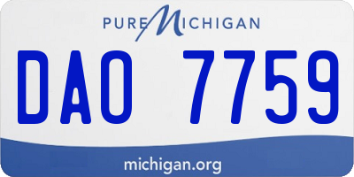 MI license plate DAO7759