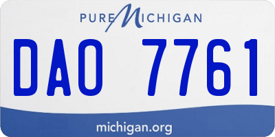 MI license plate DAO7761