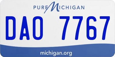MI license plate DAO7767