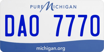 MI license plate DAO7770