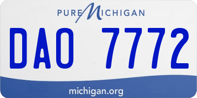 MI license plate DAO7772