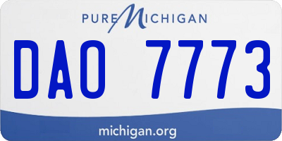 MI license plate DAO7773