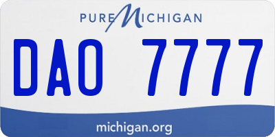 MI license plate DAO7777