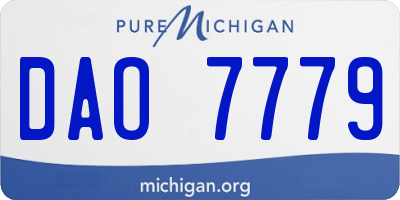 MI license plate DAO7779