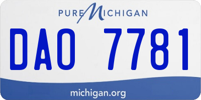 MI license plate DAO7781