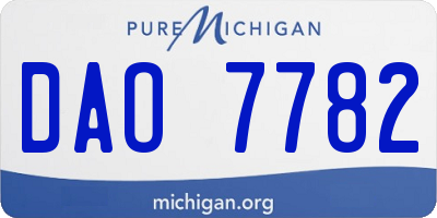 MI license plate DAO7782