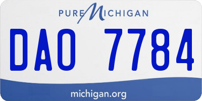 MI license plate DAO7784