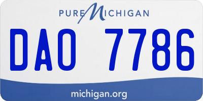 MI license plate DAO7786