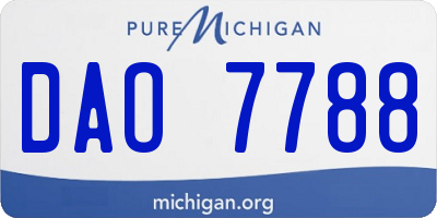 MI license plate DAO7788