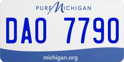 MI license plate DAO7790