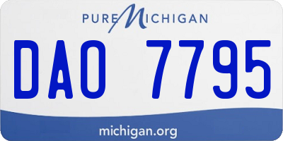 MI license plate DAO7795