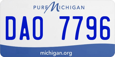 MI license plate DAO7796