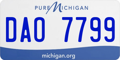 MI license plate DAO7799