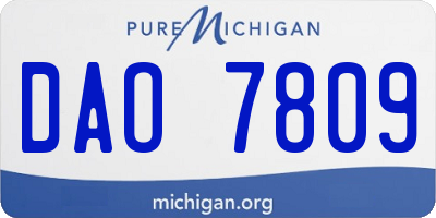MI license plate DAO7809