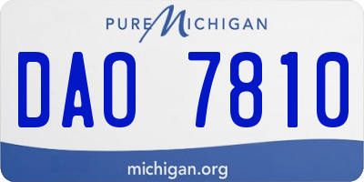 MI license plate DAO7810