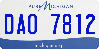 MI license plate DAO7812