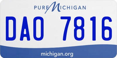 MI license plate DAO7816