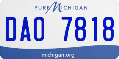 MI license plate DAO7818