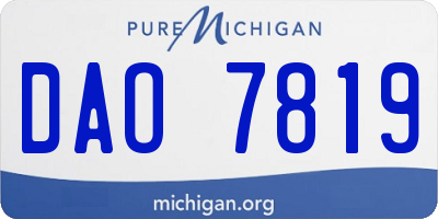 MI license plate DAO7819