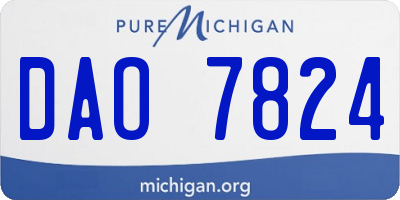 MI license plate DAO7824