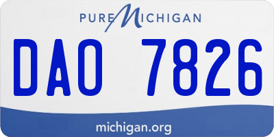 MI license plate DAO7826