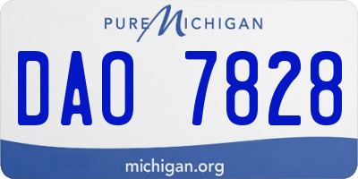 MI license plate DAO7828