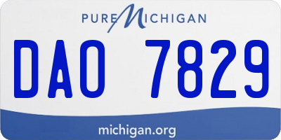 MI license plate DAO7829