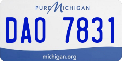 MI license plate DAO7831