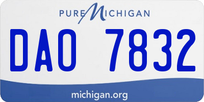 MI license plate DAO7832