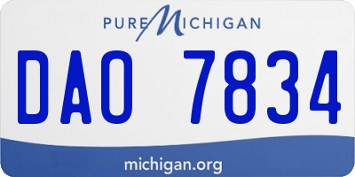 MI license plate DAO7834