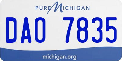 MI license plate DAO7835